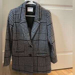 Old Navy Black and White Houndstooth Coat